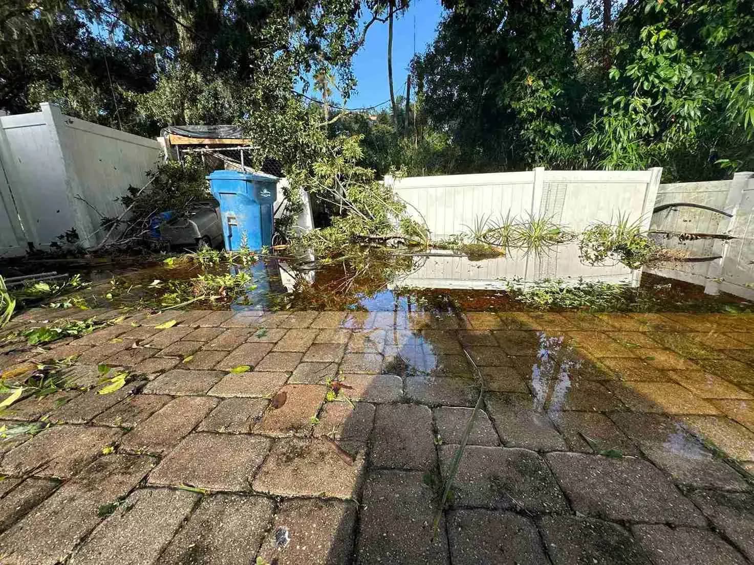 Storm water on a paver patio